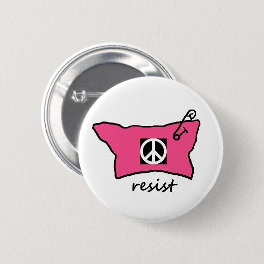 Pussy-Hut widerstehen Knopf mit Friedenszeichen Button (Vorne & Hinten)