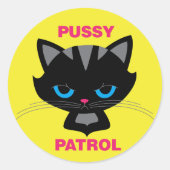 Pussy Patrol Runder Aufkleber (Vorderseite)