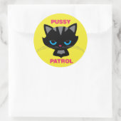 Pussy Patrol Runder Aufkleber (Tasche)