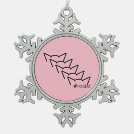 Pussy Power Katzenohren Pink Resistance Women Grou Schneeflocken Zinn-Ornament