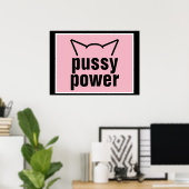 Pussy Power Katzenohren Rosa Resistenz Frauen 2 Poster (Heimbüro)