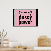 Pussy Power Katzenohren Rosa Resistenz Frauen 2 Poster (Küche)