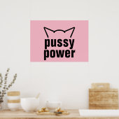 Pussy Power Katzenohren Rosa Resistenz Frauen Poster (Küche)