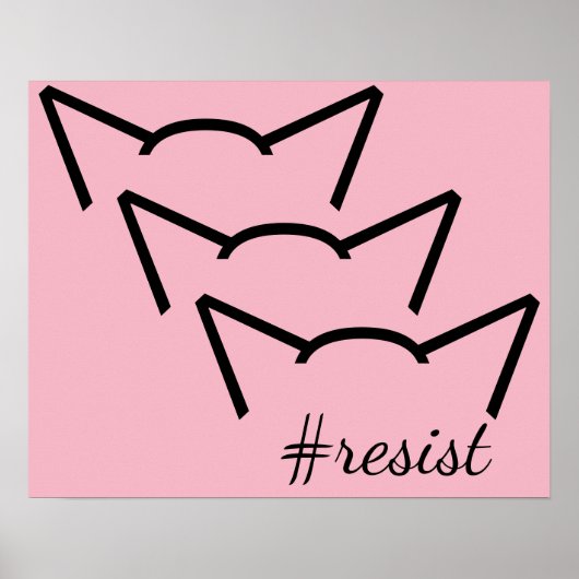 Pussy Power Katzenohren Rosa Resistenz Frauen Prot Poster (Vorne)