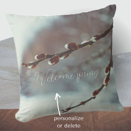 Pussy Weide Zweige mit Katkins im Späten Winter Kissen