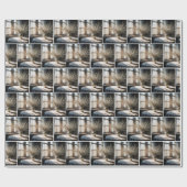 Pussy Willow Bouquet im Bauernhaus-Fenster Geschenkpapier (Flach)