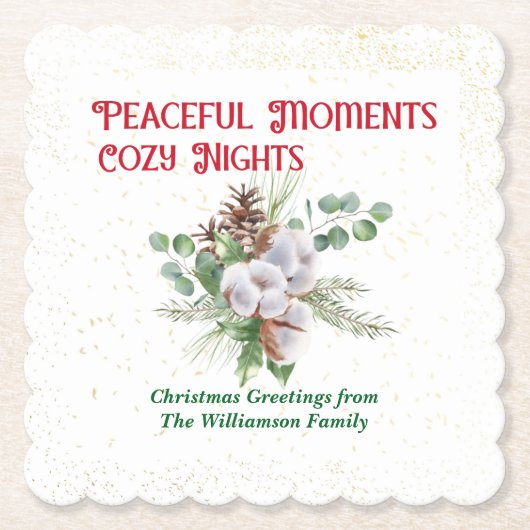 Pussy Willow Catkin Bouquet Christmas Untersetzer (Vorderseite)