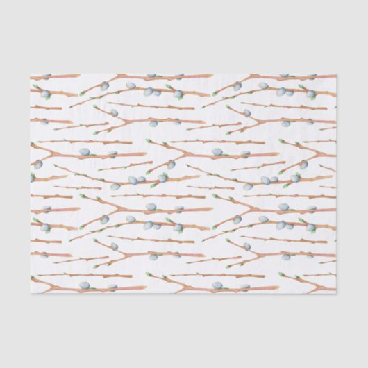 Pussy Willow Farbflorentepapier Seidenpapier (Vorderseite)