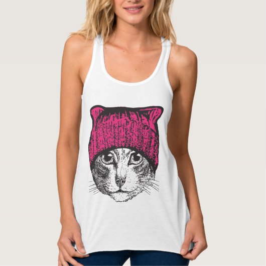 Pussyhat Protest-Shirt - der Pussycat-Rosa-Hut der Tank Top (Vorderseite)