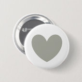 Pussywillow Gray Polka Herz auf Weiß Button (Vorne & Hinten)