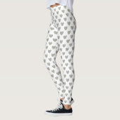 Pussywillow Gray Polka Herz auf Weiß Leggings (Links)