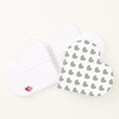 Pussywillow Gray Polka Herz auf Weiß Notizblock (Innenseite)