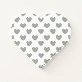 Pussywillow Gray Polka Herz auf Weiß Notizblock (Rückseite)