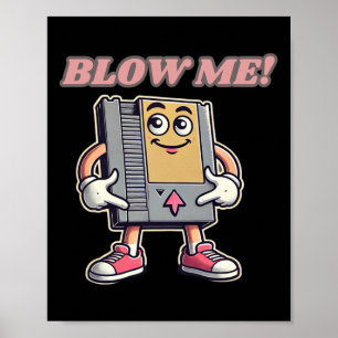 Pust mich lustiger Retro-Spieler Poster