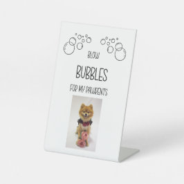 Pusteblasen für die Hochzeitsabschied meiner Pawre Sockelschild