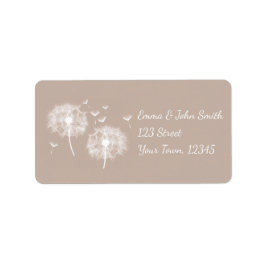 Pusteblume - braun | romantischer adressaufkleber