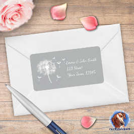 Pusteblume - grau | romantischer adressaufkleber