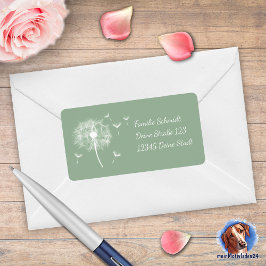 Pusteblume - grün | romantischer adressaufkleber