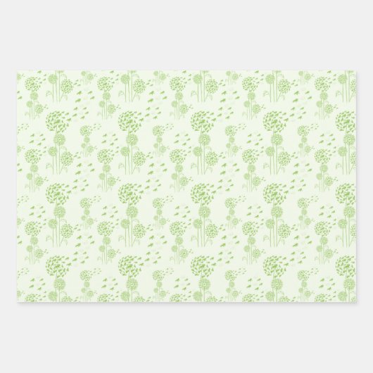 Pusteblume mit Tölter 3 Farben Geschenkpapier Set (Vorderseite)