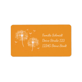 Pusteblume - orange | romantischer adressaufkleber