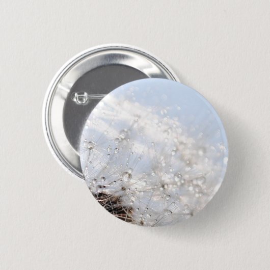 Pusteblumen Löwenzahn Himmelblau Fotografie Button (Vorne & Hinten)