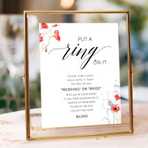 Put A Ring On It Red Watercolor Bridal Shower Game
