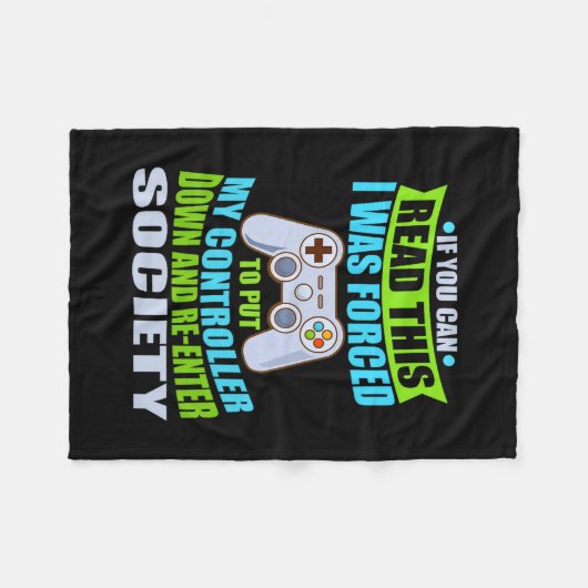 Put Controller Down Re-enter Society Funny Gamer P Fleecedecke (Vorderseite (Horizontal))