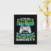 Put Controller Down Re-enter Society Funny Gamer P Karte (Gelbe Blume)