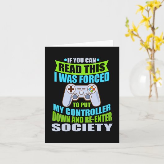 Put Controller Down Re-enter Society Funny Gamer P Karte (Gelbe Blume)