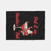 Put It On Santas Tab Funny Christmas Santa Tail Re Fleecedecke (Vorderseite (Horizontal))