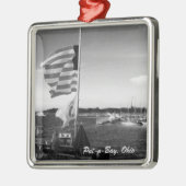 Put-n-Bay, Ohio American Flag Boat Ornament (Links)