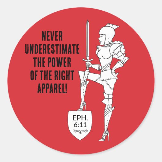 "Put on the complete Suit of Armor"  Runder Aufkleber (Vorderseite)