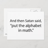 Put The Alphabet In Math Postkarte (Vorne/Hinten)