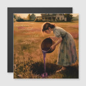 "Put the Pain into a Bowl" Square Magnet healing (Vorne/Hinten)