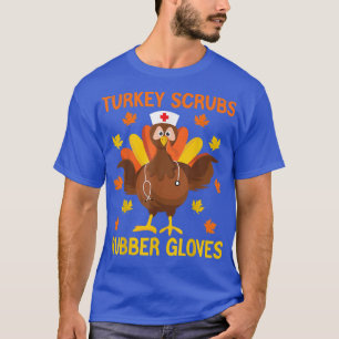 Pute reinigt Gummihandschuhe zum Erntedankfest Kra T-Shirt