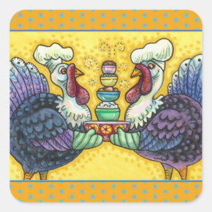 PUTEN & ALL DAS DRUM UND DRAN, LUSTIGE THANKSGIVIN QUADRATISCHER AUFKLEBER