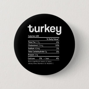 Puten-Ernährungsfakten Lustiges Thanksgiving Weihn Button
