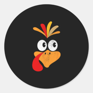 Puten-Gesicht-Familien-Thanksgiving-Shirts für Fra Runder Aufkleber