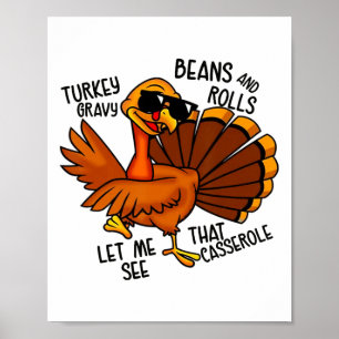Puten-Gravy-Bohnen Und Brötchen Cerole Lustiger Da Poster