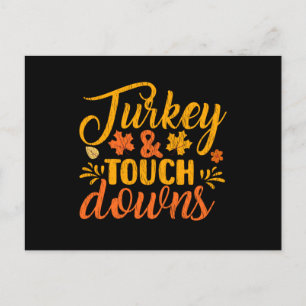 Puten-Touchdowns Thanksgiving-Familien-Football Postkarte