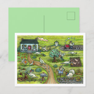 PUTENFARM, LUSTIGE LANDWIRTSCHAFTLICHE THANKSGIVIN FEIERTAGSPOSTKARTE