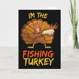 Putenfischen passende Familientruppe Thanksgiving Karte