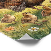 Putenmutter und Küken-Kinderstube Poster (Ecke)