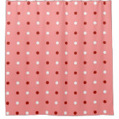 Putenrote, rosa und weiße Punkte Duschvorhang (Vorderseite)