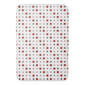 Putenrote, schwarze, graue und weiße Punkte Badematte (Vorderseite Vertikal)