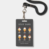 Putenschutzmaske-Pandemie-Monogramm bleibe Ausweis (Vorderseite mit Lanyard)