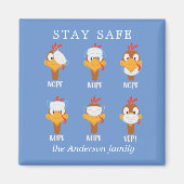 Putenschutzmaske-Pandemie-Monogramm bleibe Magnet (Vorne)