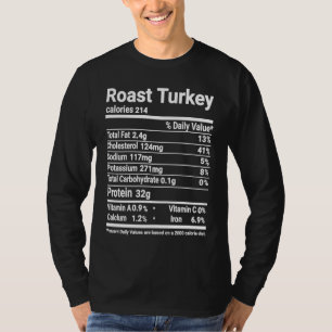 Puter Truthahn Nährzsinformationen  Thanksgiving K T-Shirt