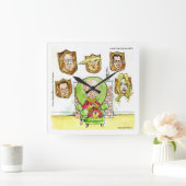Putin And Trump Comic Wall Clock by Rick London Quadratische Wanduhr (Zuhause)