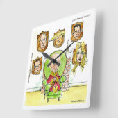 Putin And Trump Comic Wall Clock by Rick London Quadratische Wanduhr (Winkel)
